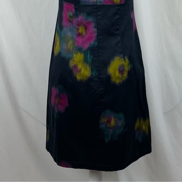 LOFT Black With Watercolor Floral Print Career Office Dress NWOT Size 4 - Picture 7 of 13